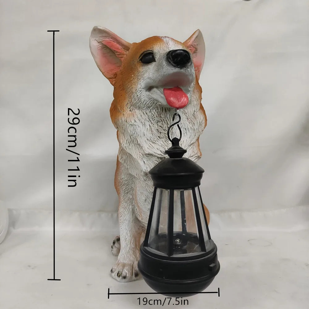 Solar Puppy Garden Statue | Patio & Villa Entrance Decor