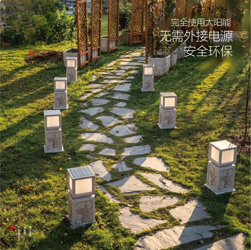 Chinese-Style Solar Garden Landscape Set | Villa Courtyard Decor