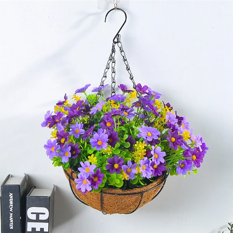 Yellow Hanging Flower Garland Basket | Indoor & Outdoor Decor