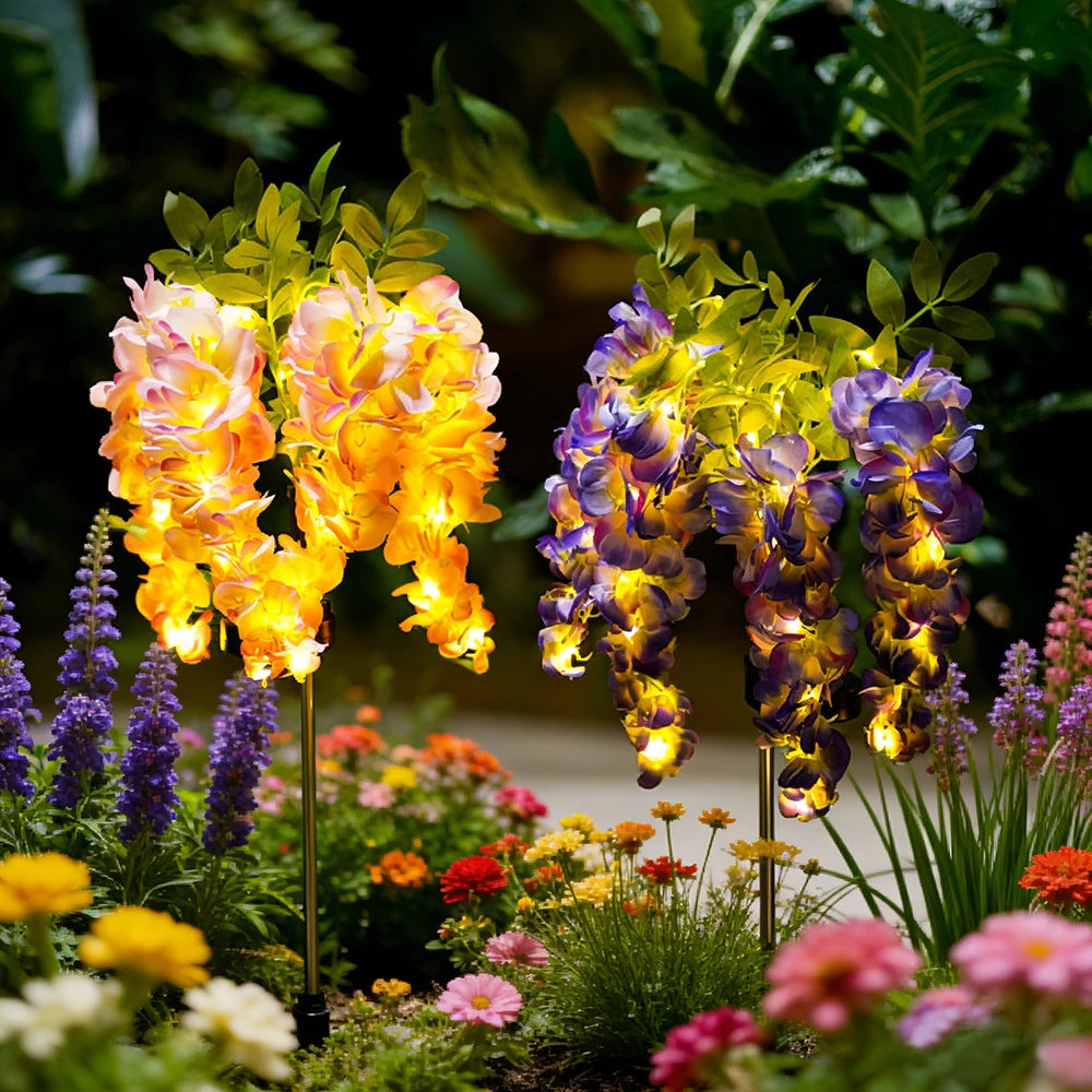 Solar Wisteria Flower Light | Patio & Landscape Decor