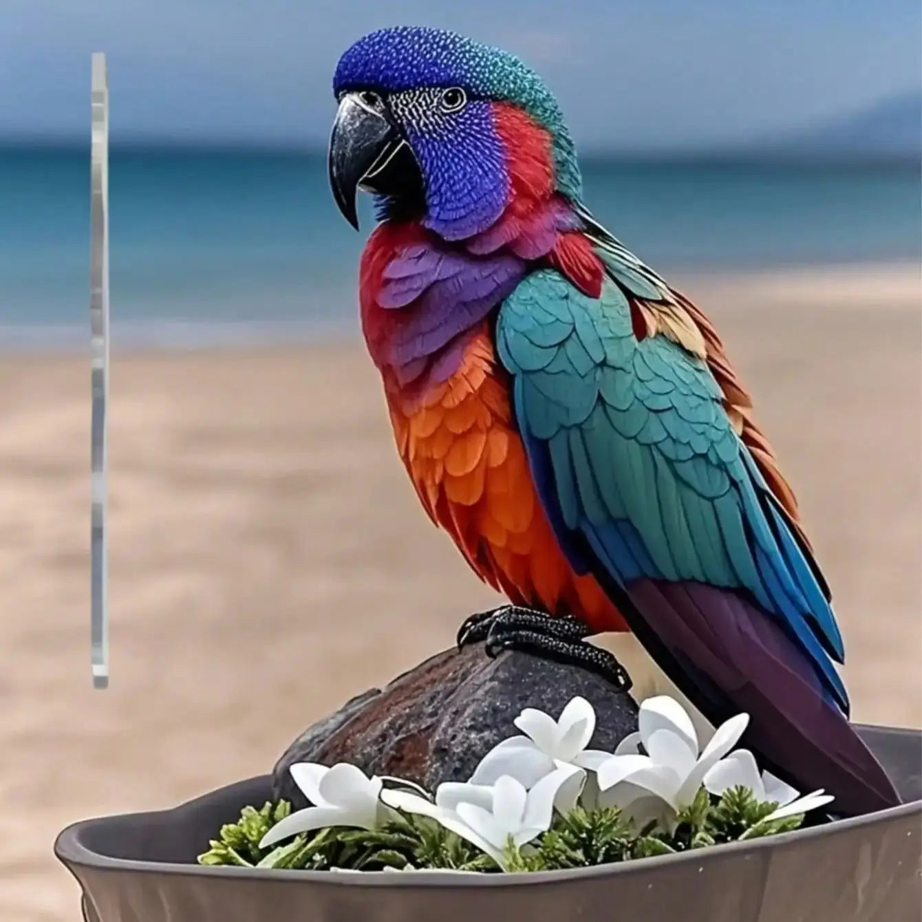 Colorful Parrot Garden Stake | Weatherproof Outdoor Decor