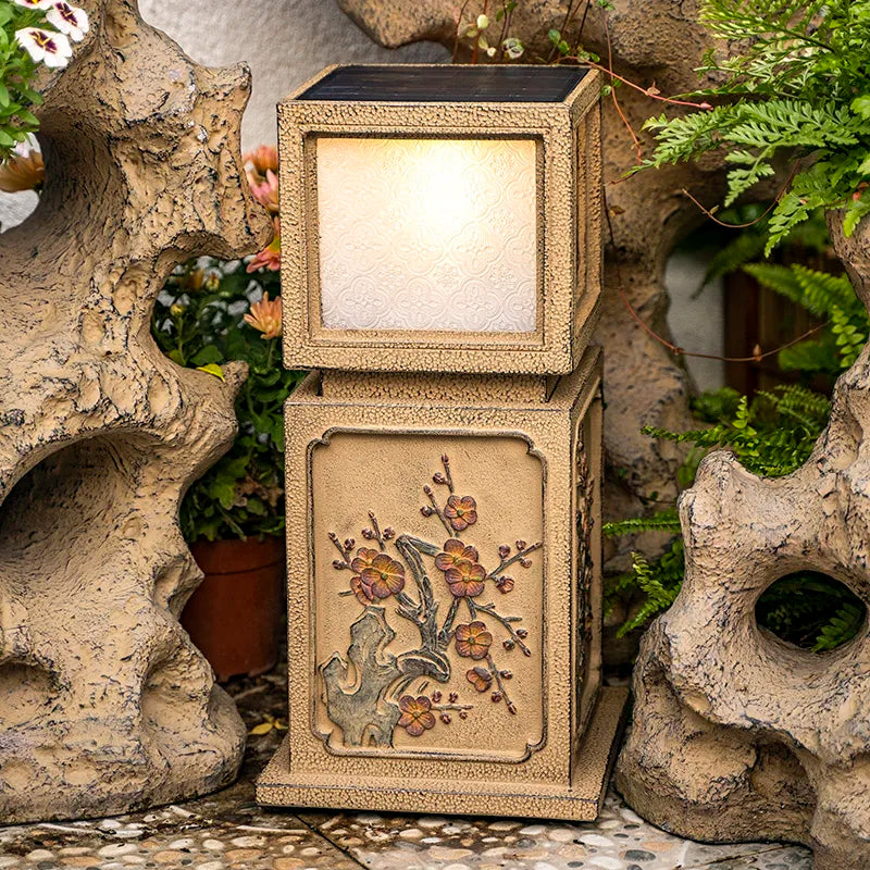 Chinese-Style Solar Garden Landscape Set | Villa Courtyard Decor