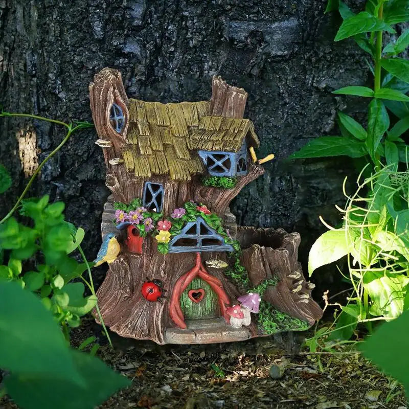 Tree Faces Decor Outdoor Mini Wood Fairy Yard House Home Decor Tabletop Ornaments For Bedroom Kids Room Living Room Child Room