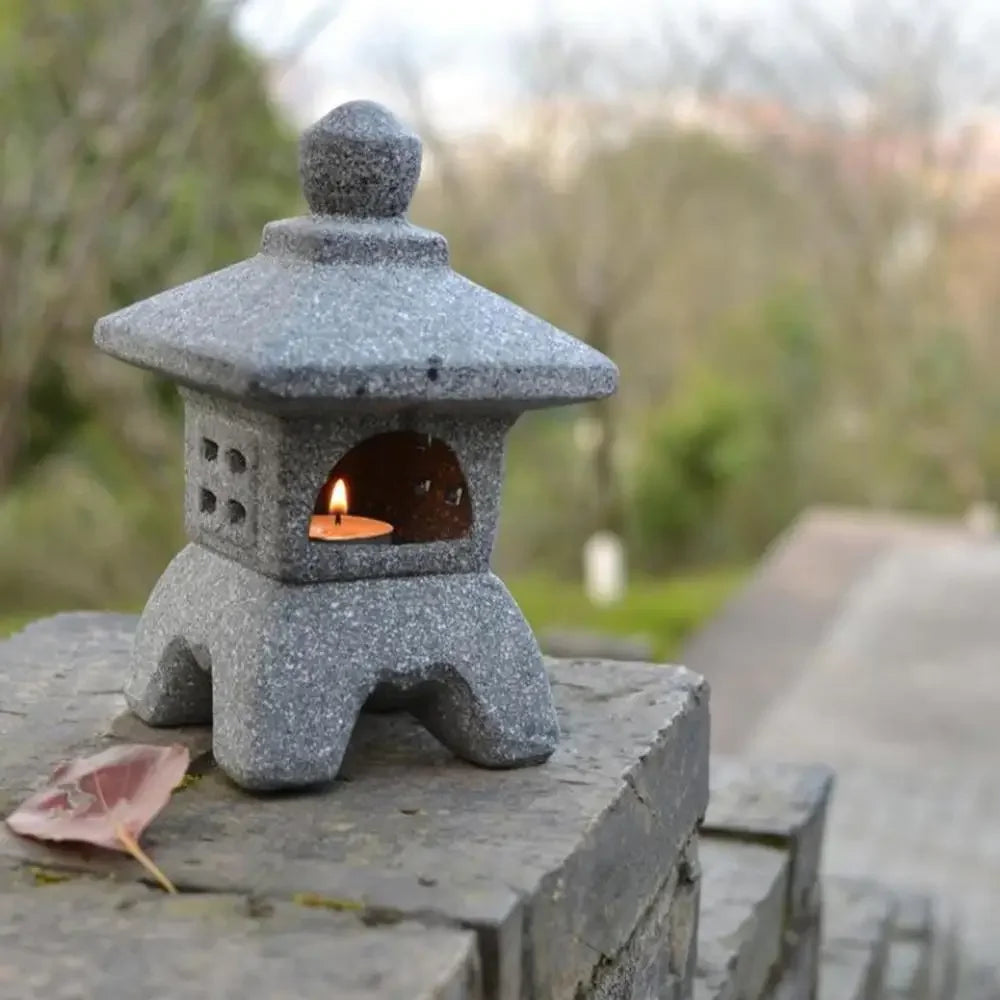 Pagoda Garden Lantern Sculpture | Candle Holder Patio Decor