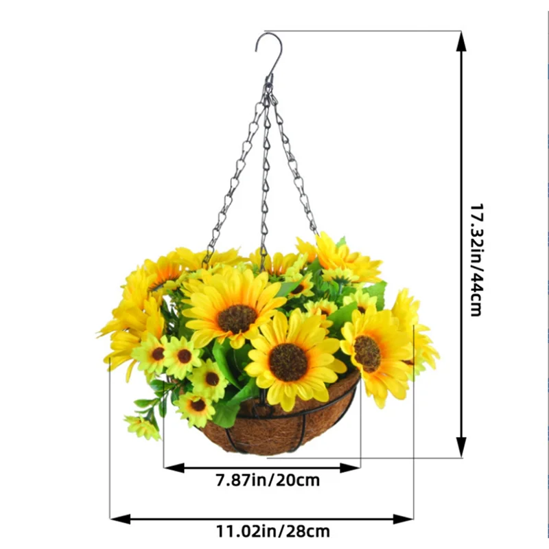Yellow Hanging Flower Garland Basket | Indoor & Outdoor Decor