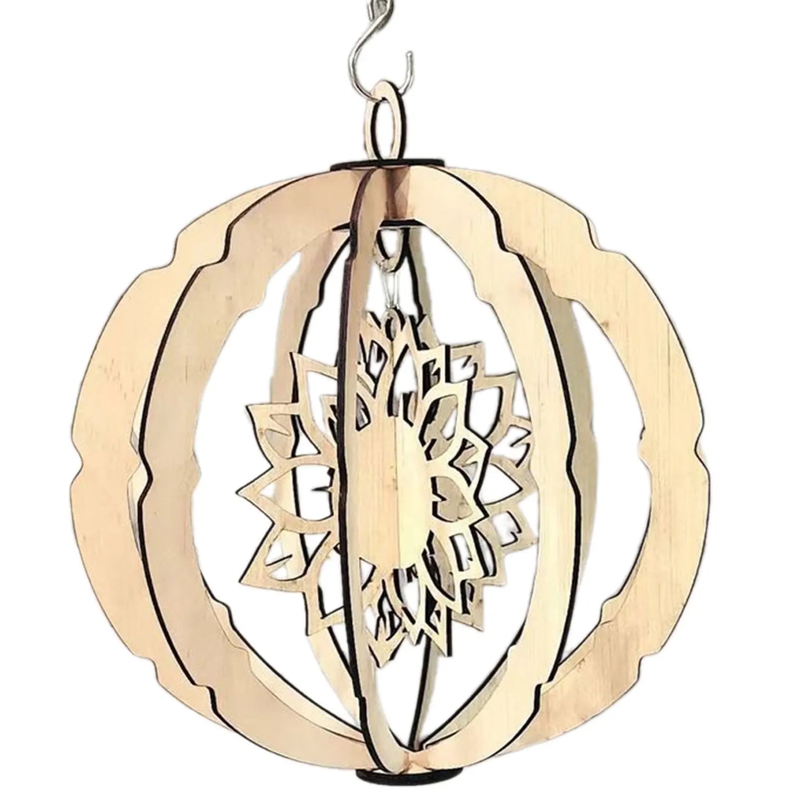 Wooden Floral Wind Spinners Outdoor Decor Adds Charm To Any Outdoor Space Perfect For Garden Balcony Patios
