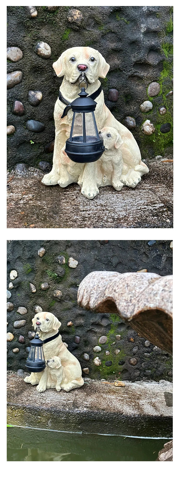 Solar Puppy Garden Statue | Patio & Villa Entrance Decor