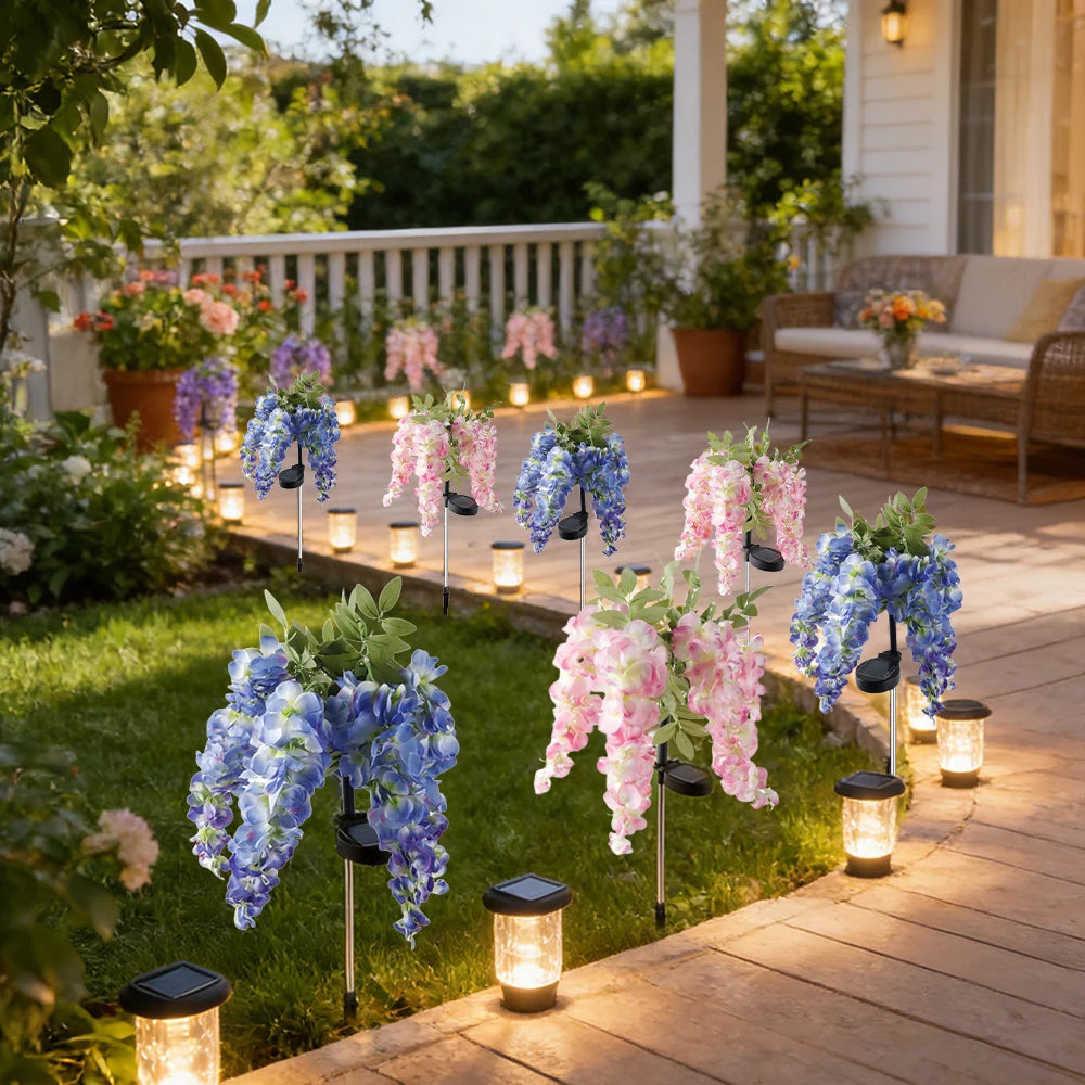 Solar Wisteria Flower Light | Patio & Landscape Decor
