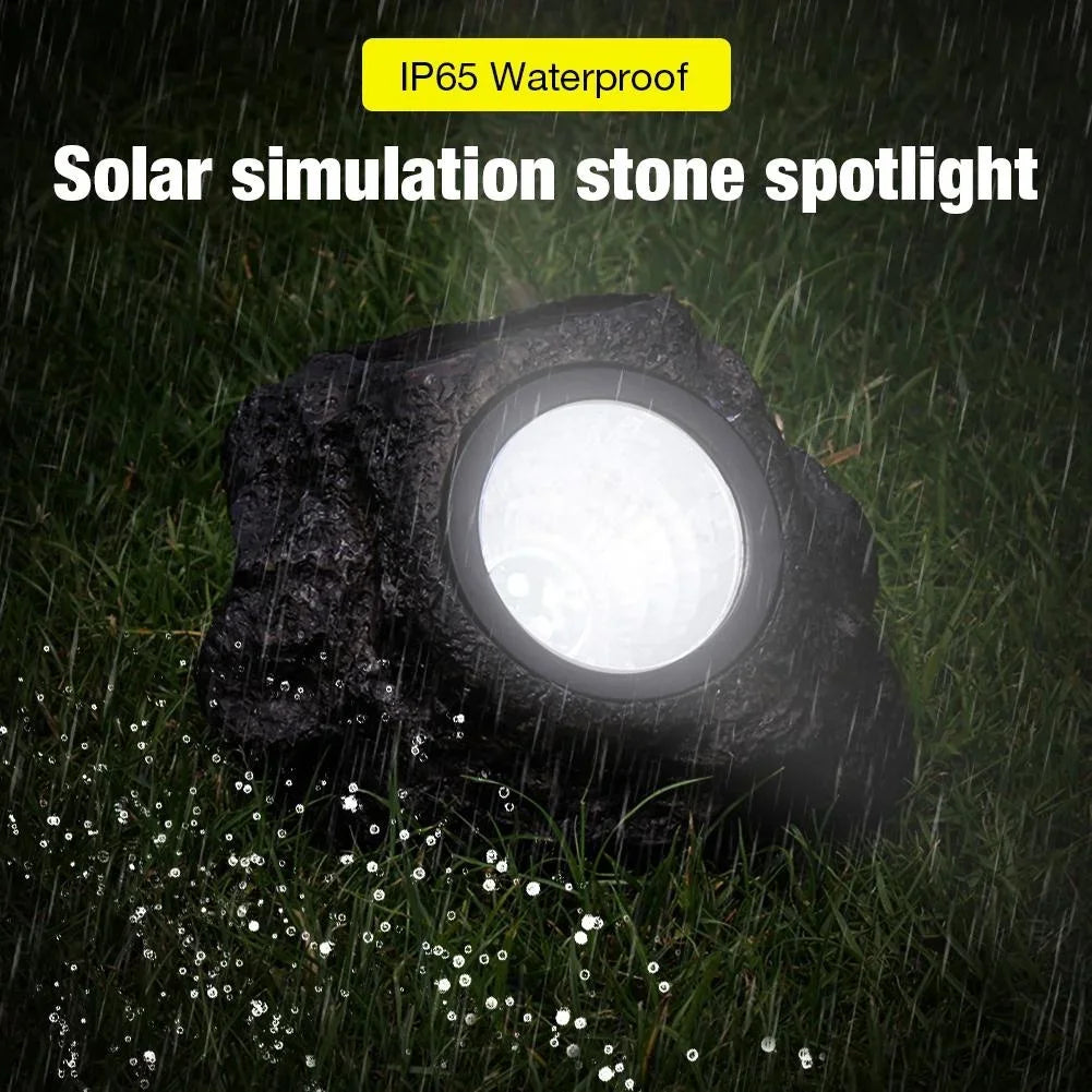 Solar Stone Tree Garden Light | Warm & Cool White Pathway Lamp