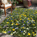 Outdoor Mat, Courtyard Mat, Outdoor Decor, Meadow Floral Print Mat, Suitable for Balcony, Garden, Courtyard, Camping, RV