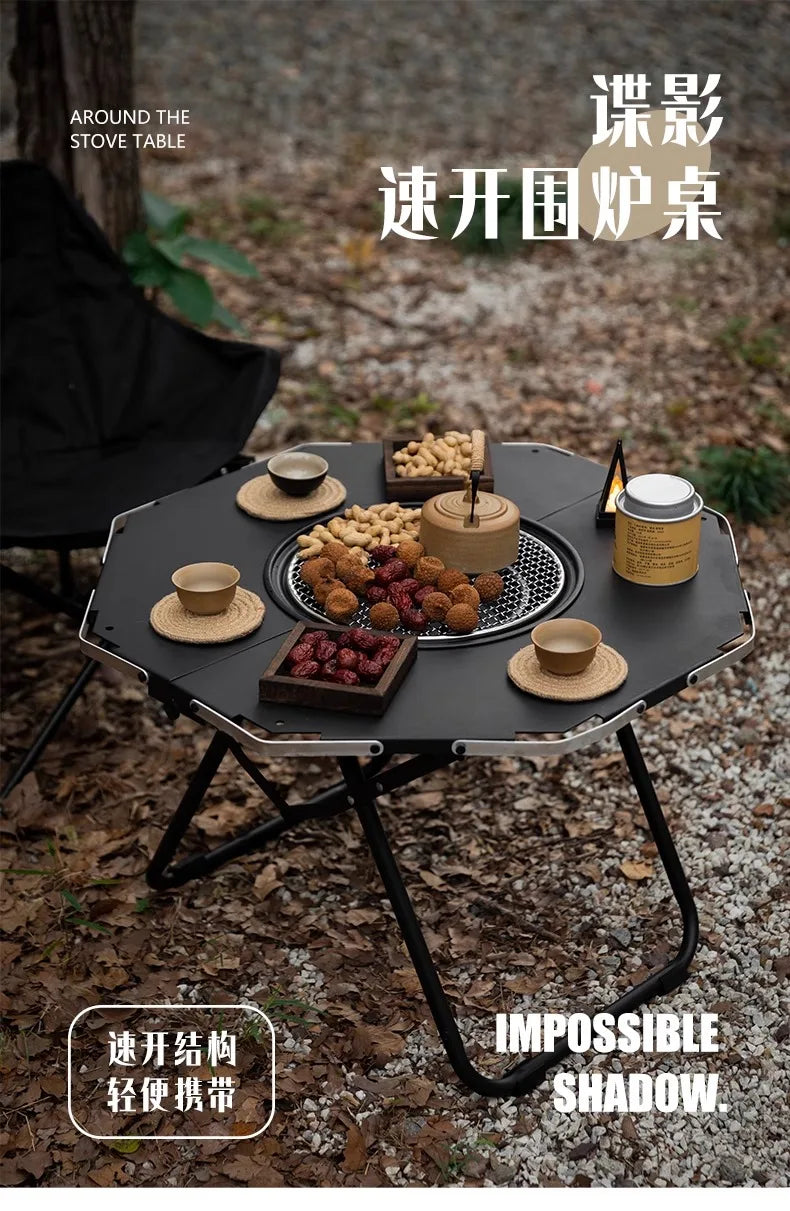Ground Lounge Outdoor Table Designer Black Dining Camping Outdoor Table Garden Patio Set Di Mobili Da Giardino Outside Furniture