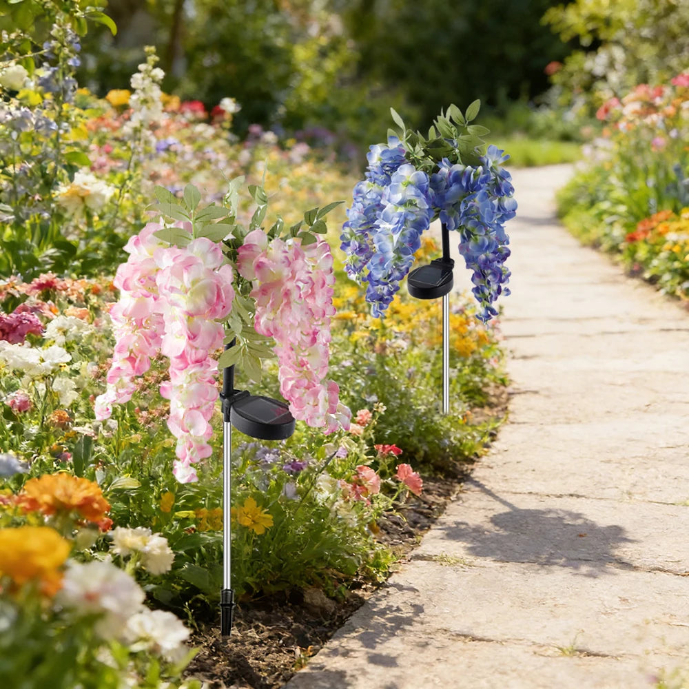 Solar Wisteria Flower Light | Patio & Landscape Decor