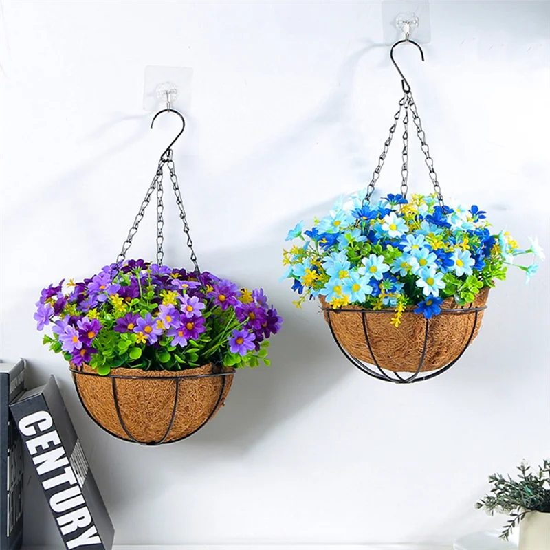 Yellow Hanging Flower Garland Basket | Indoor & Outdoor Decor