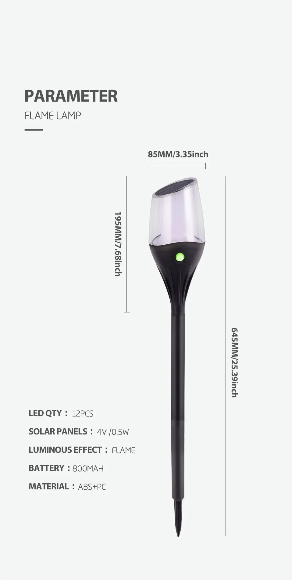 Solar LED Landscape Path Lamp | Waterproof Yard & Patio Light