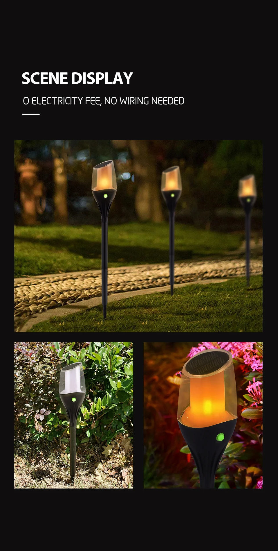 Solar LED Landscape Path Lamp | Waterproof Yard & Patio Light