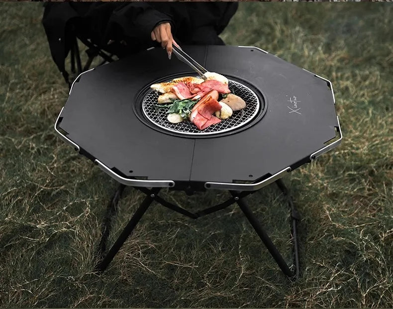 Ground Lounge Outdoor Table Designer Black Dining Camping Outdoor Table Garden Patio Set Di Mobili Da Giardino Outside Furniture