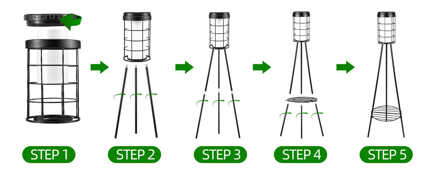 Solar Floor Lamp with Plant Stand | Patio & Porch Decor
