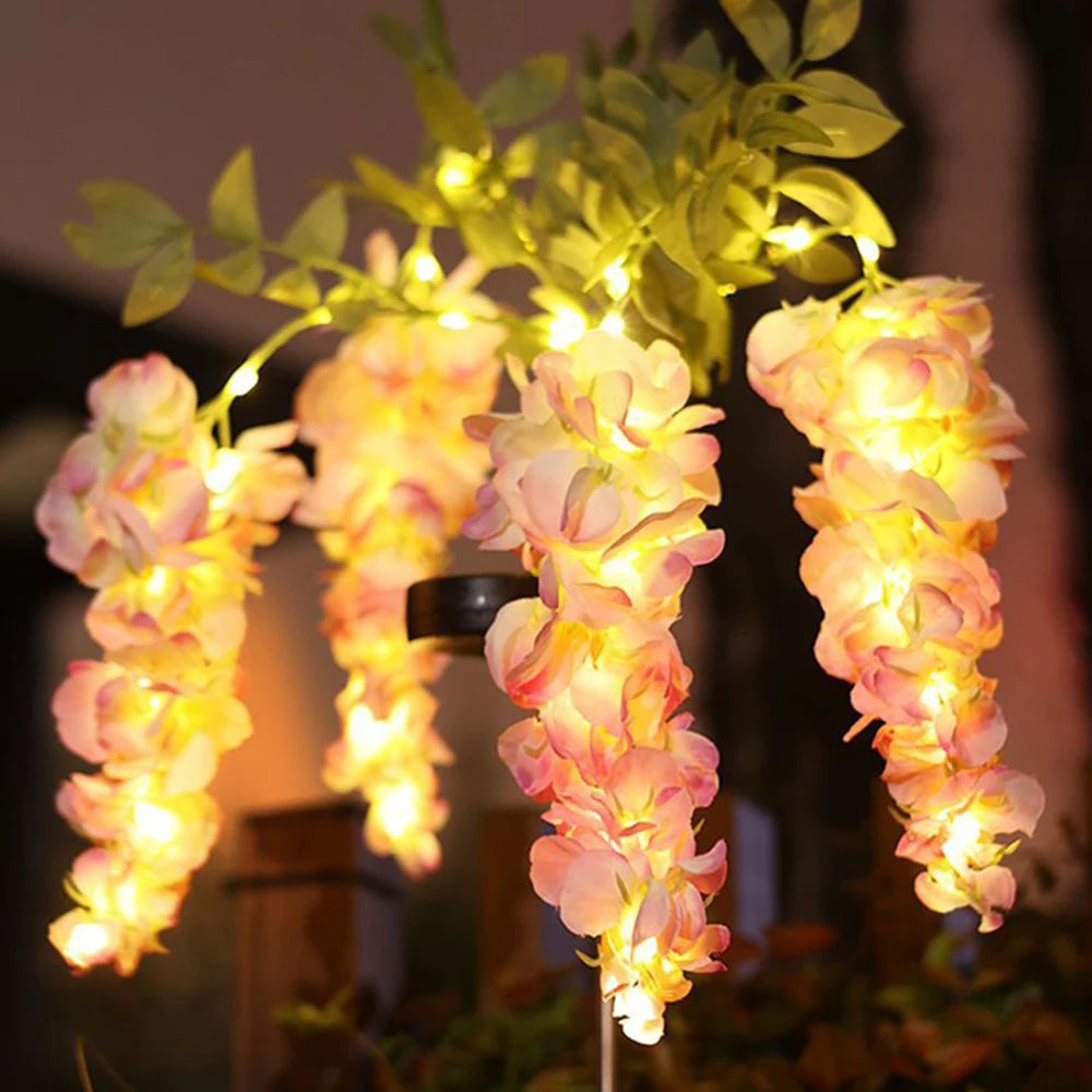 Solar Wisteria Flower Light | Patio & Landscape Decor