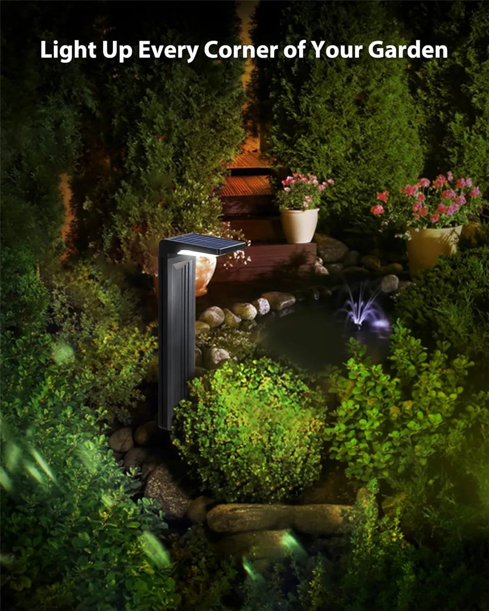 Solar Bollard Garden Light | IP65 Waterproof Pathway Lamp