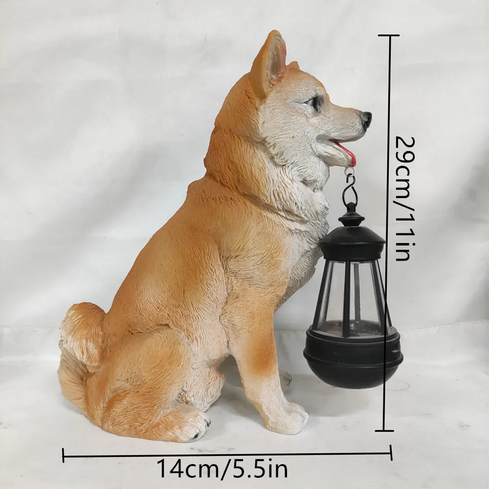 Solar Puppy Garden Statue | Patio & Villa Entrance Decor
