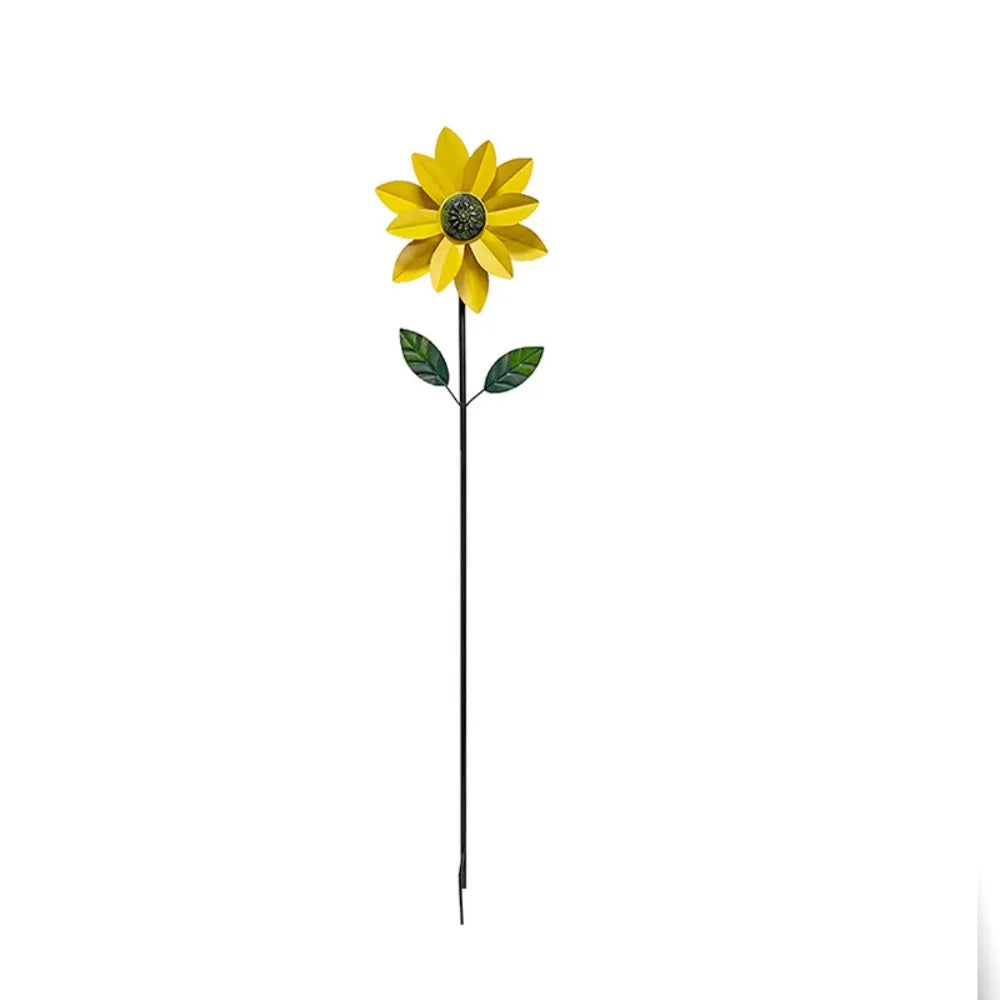 Metal Flower Pinwheel Garden Spinner | Backyard & Patio Decor