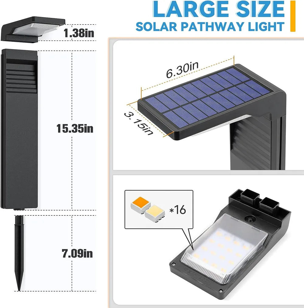Solar Bollard Garden Light | IP65 Waterproof Pathway Lamp