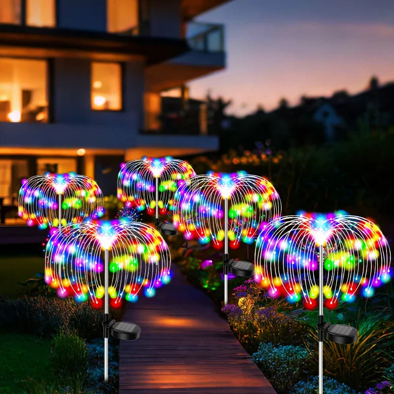 Christmas Solar Patio Firework Lights Outdoor Decor LED Fairy Lights for  Backyard Garden Pathway Patio Lawn
