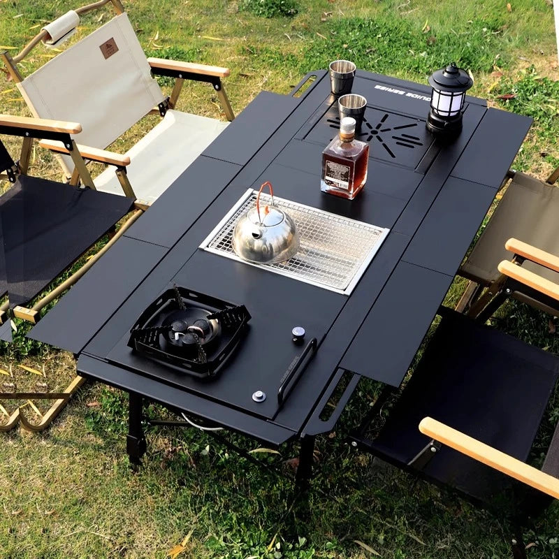 Modern Outdoor Fire Pit Dining Table | Patio & Backyard Bistro