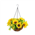 Yellow Hanging Flower Garland Basket | Indoor & Outdoor Decor
