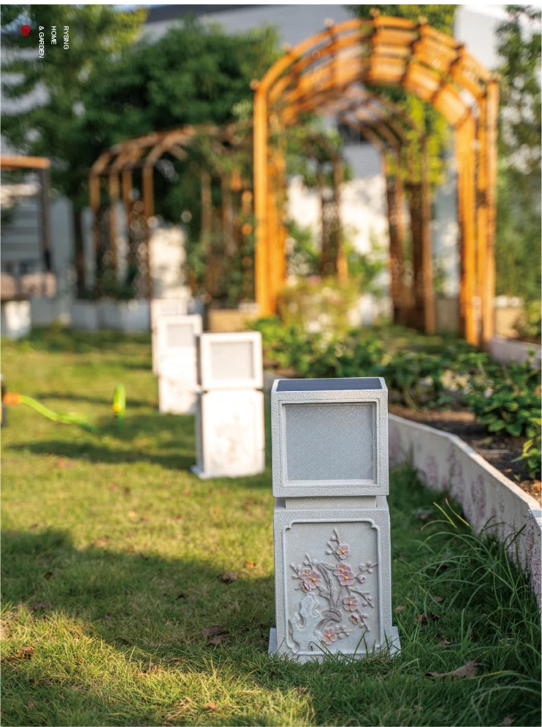 Chinese-Style Solar Garden Landscape Set | Villa Courtyard Decor