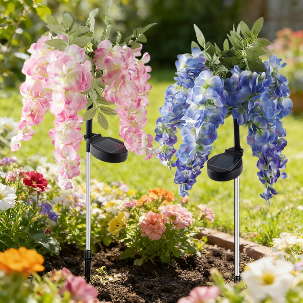 Solar Wisteria Flower Light | Patio & Landscape Decor