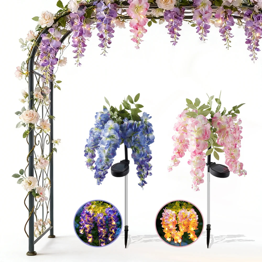 Solar Wisteria Flower Light | Patio & Landscape Decor
