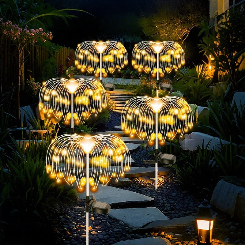 Christmas Solar Patio Firework Lights Outdoor Decor LED Fairy Lights for  Backyard Garden Pathway Patio Lawn