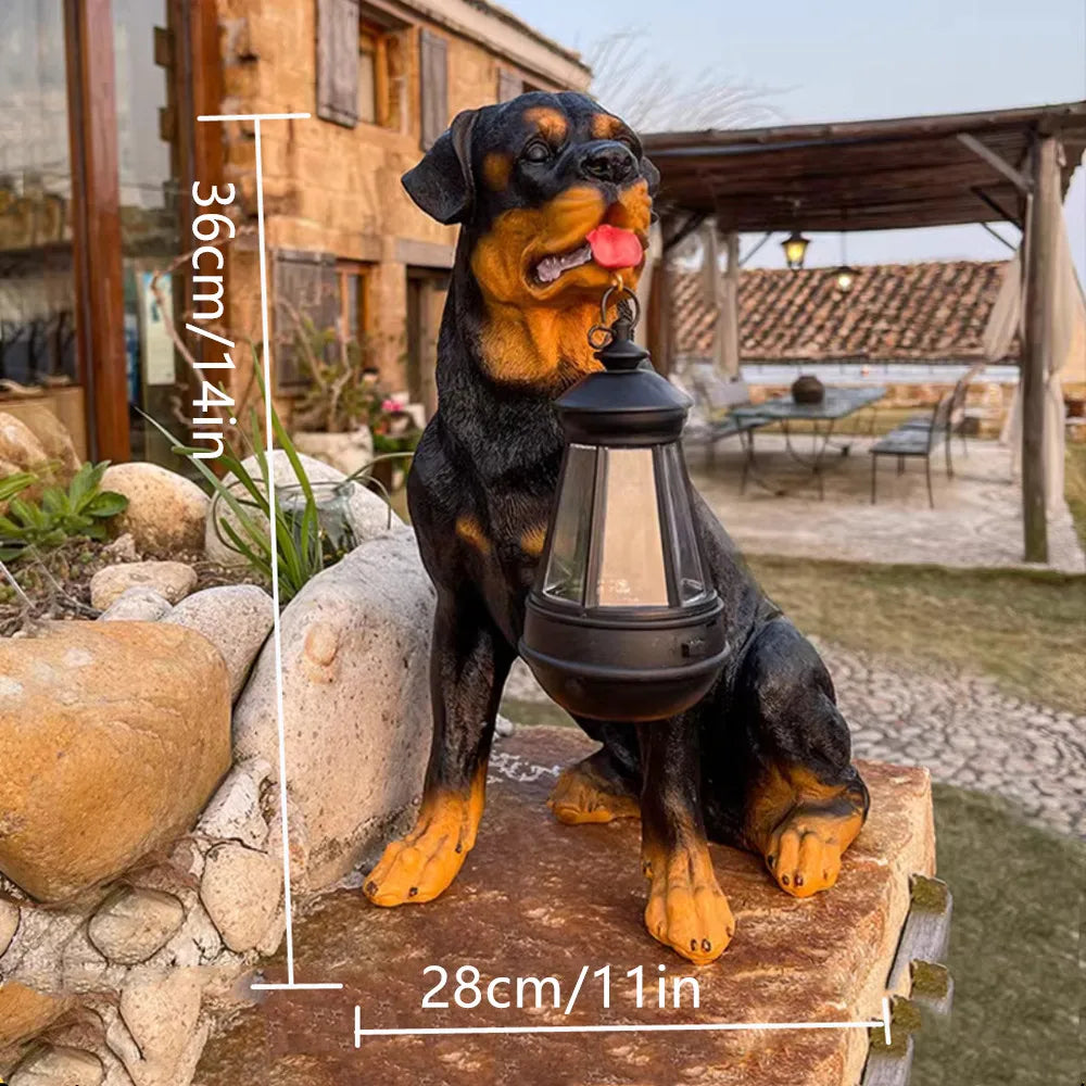 Solar Puppy Garden Statue | Patio & Villa Entrance Decor
