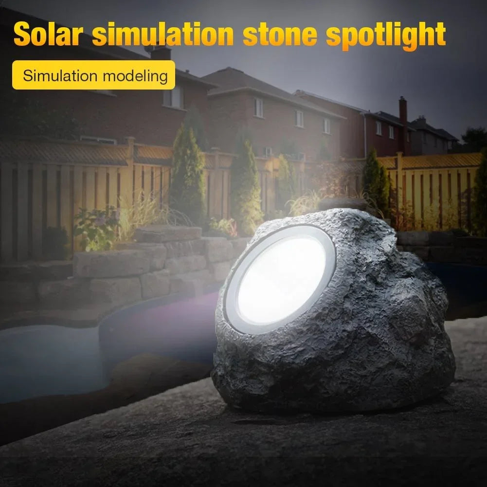Solar Stone Tree Garden Light | Warm & Cool White Pathway Lamp