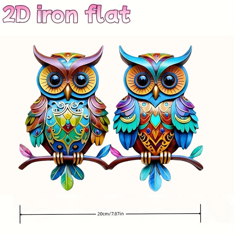[Owl Wall Decoration] 2D Owl Wall Decoration - Colorful Outdoor/Indoor Hanging Ornament, Suitable for Garden, Patio, Living Room