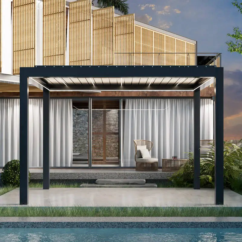 Motorized Aluminium Louvered Pergola | Modern Bioclimatic Gazebo