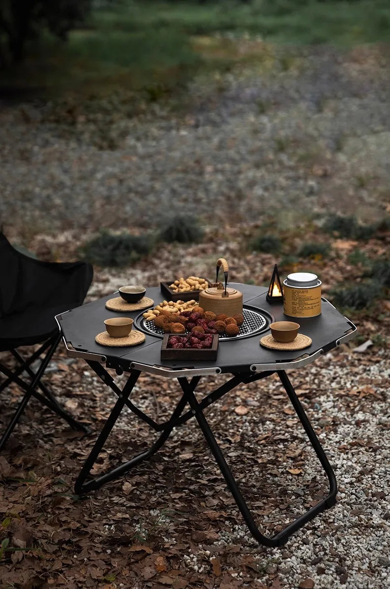 Ground Lounge Outdoor Table Designer Black Dining Camping Outdoor Table Garden Patio Set Di Mobili Da Giardino Outside Furniture