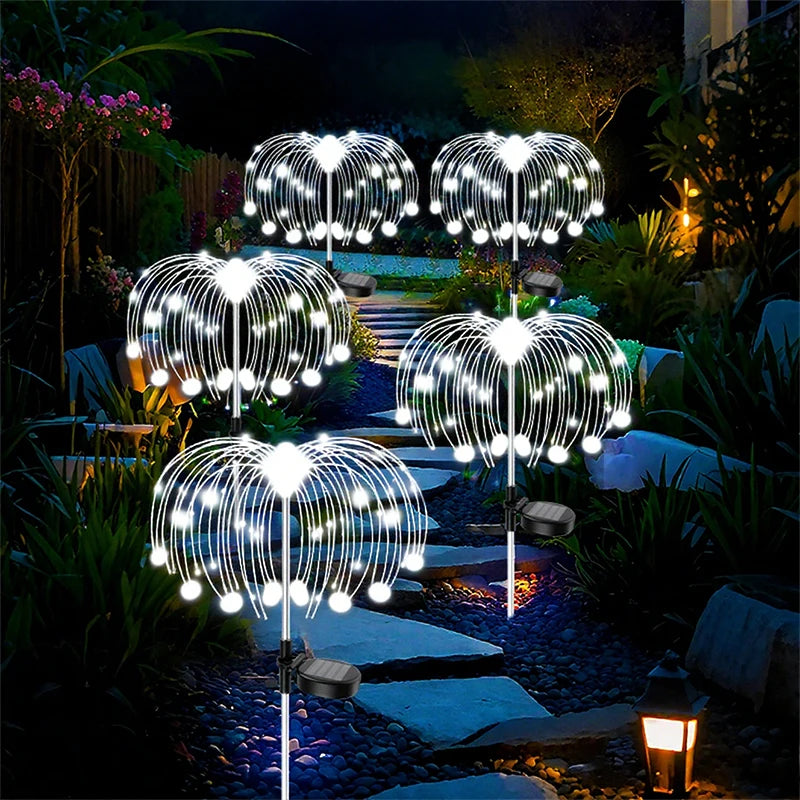 Christmas Solar Patio Firework Lights Outdoor Decor LED Fairy Lights for  Backyard Garden Pathway Patio Lawn