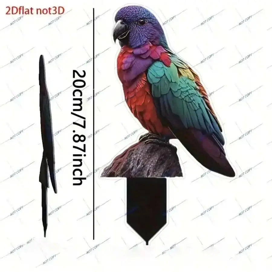 Colorful Parrot Garden Stake | Weatherproof Outdoor Decor
