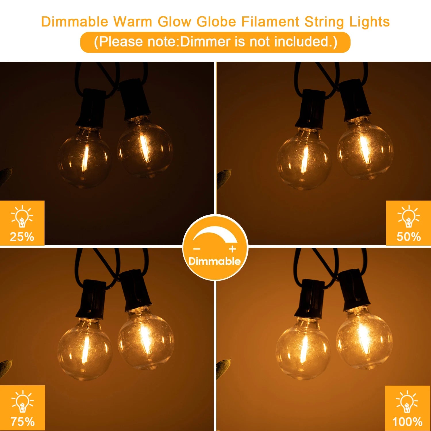 G40 Outdoor Garland String Lights Shatterproof Waterproof Plastic Led Bulb Vintage Connectable Patry Patio Decor Light Chain