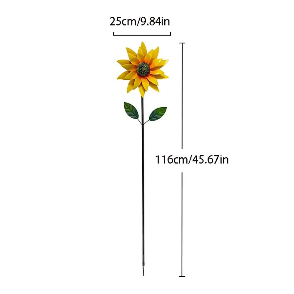 Metal Flower Pinwheel Garden Spinner | Backyard & Patio Decor