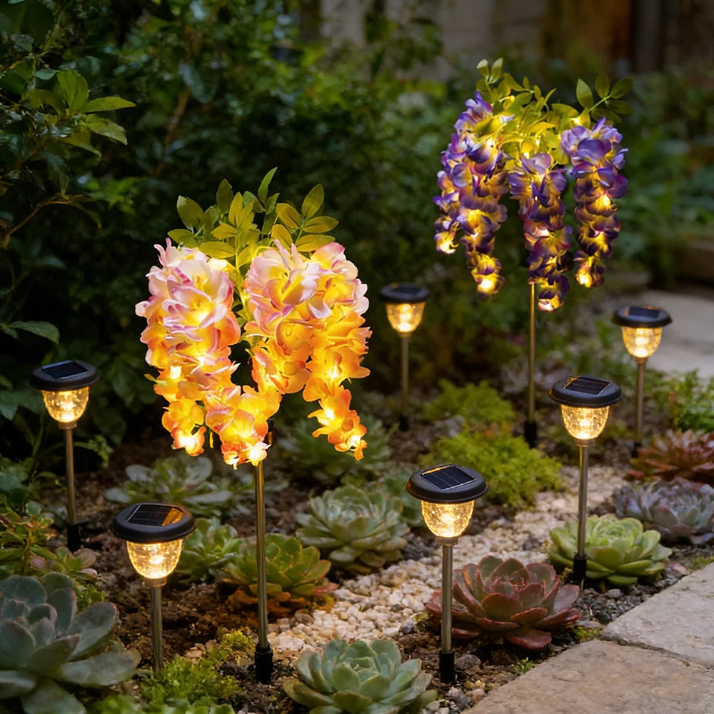 Solar Wisteria Flower Light | Patio & Landscape Decor