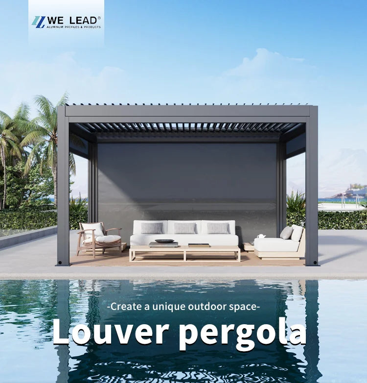 Motorized Aluminium Louvered Pergola | Modern Bioclimatic Gazebo