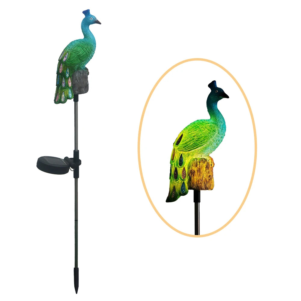 Solar Peacock Garden Stake Light | Waterproof Lawn Ornament