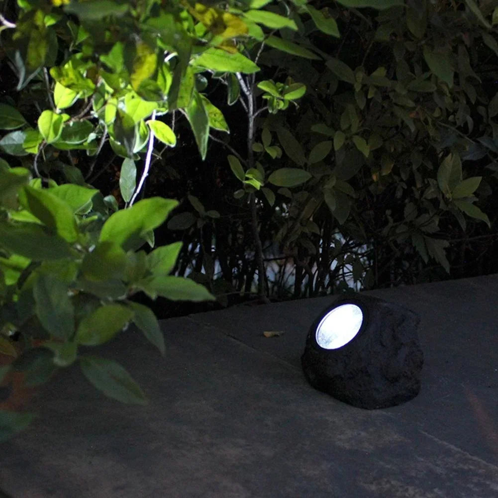 Solar Stone Tree Garden Light | Warm & Cool White Pathway Lamp