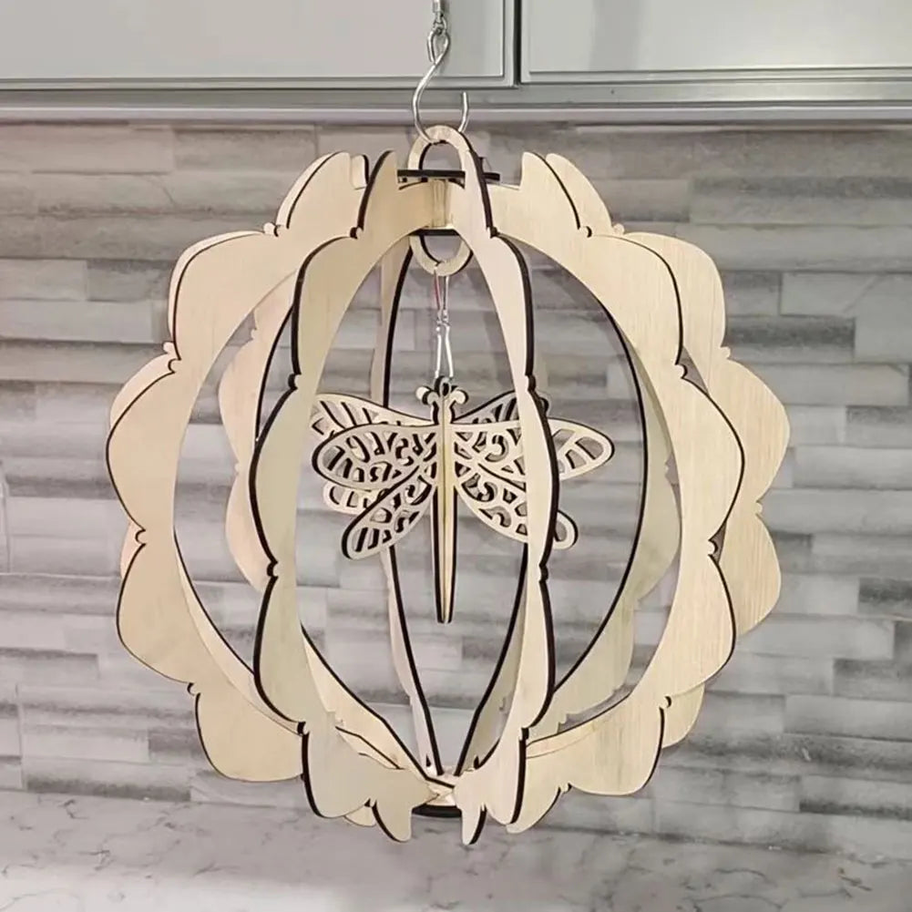 Wooden Floral Wind Spinners Outdoor Decor Adds Charm To Any Outdoor Space Perfect For Garden Balcony Patios