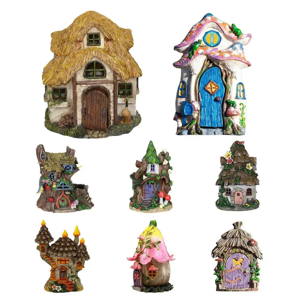 Tree Faces Decor Outdoor Mini Wood Fairy Yard House Home Decor Tabletop Ornaments For Bedroom Kids Room Living Room Child Room