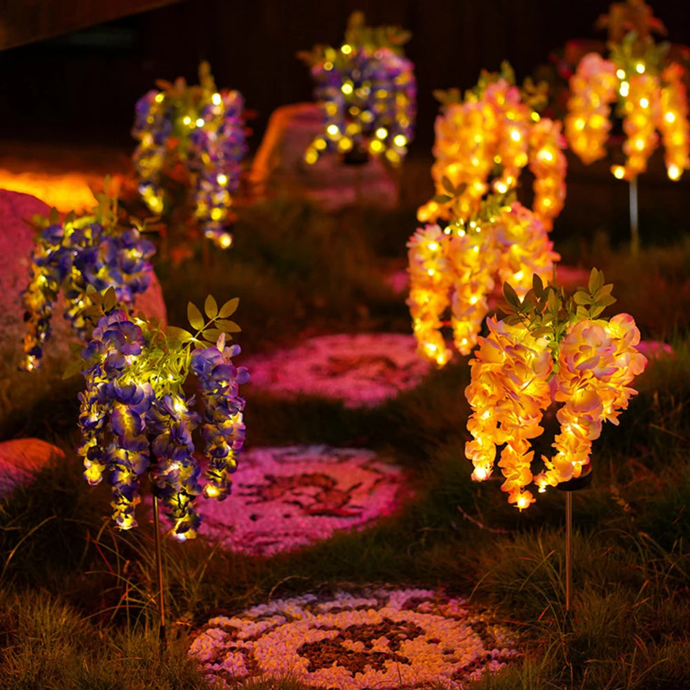 Solar Wisteria Flower Light | Patio & Landscape Decor