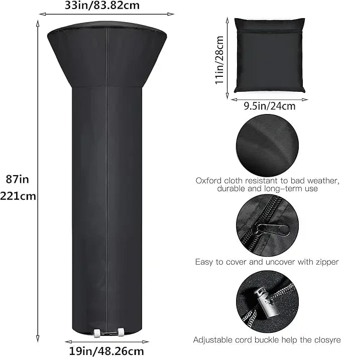 Vertical Patio Heater Cover | Waterproof & Dustproof Protector